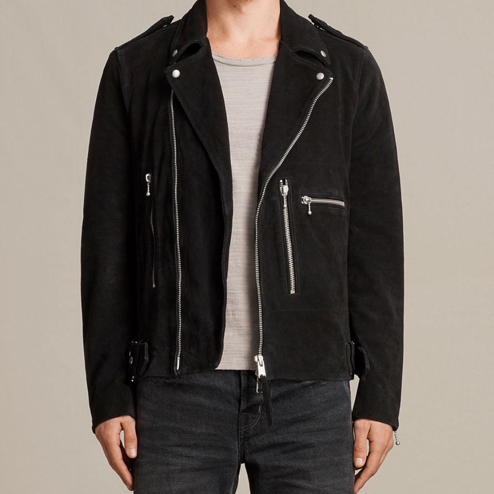 ALLSAINTS NASH SUEDE LEATHER JACKET medium